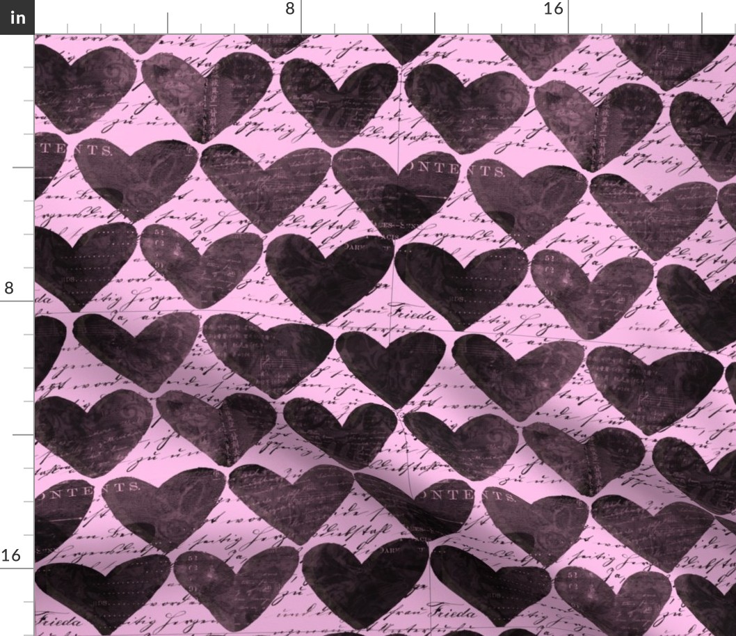 Heart Pattern Pink And Black
