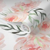 10" UtART Blush Watercolor Roses 