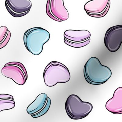 Heart Shaped Macarons - Valentines day  - multi (purple & blues)
