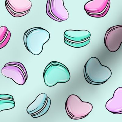 Heart Shaped Macarons - Valentines day  - OG on aqua