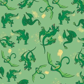 Dragons Green on Green