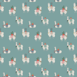 Llamas Everywhere  teal150 dpi