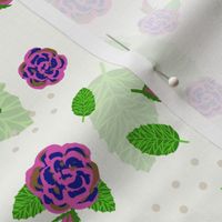 Pink Purple roses on White Background