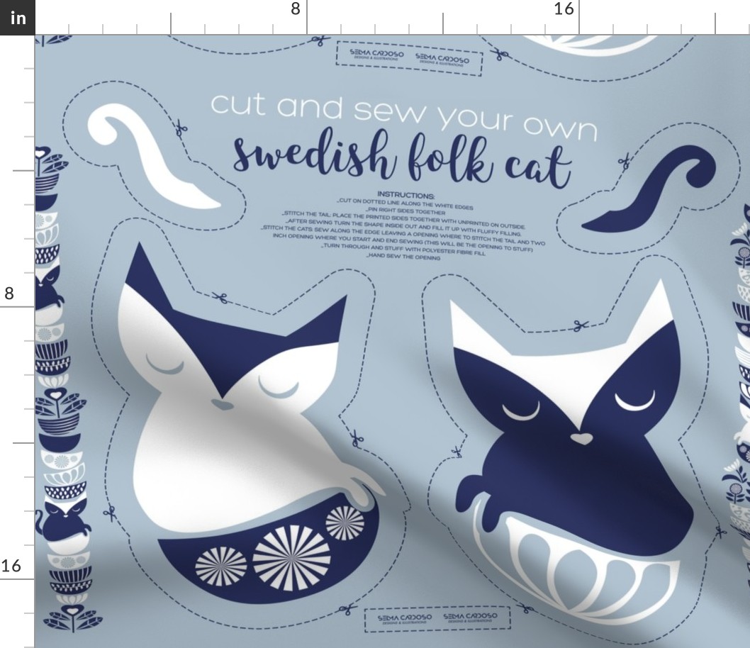 Cut and sew your own swedish folk cat