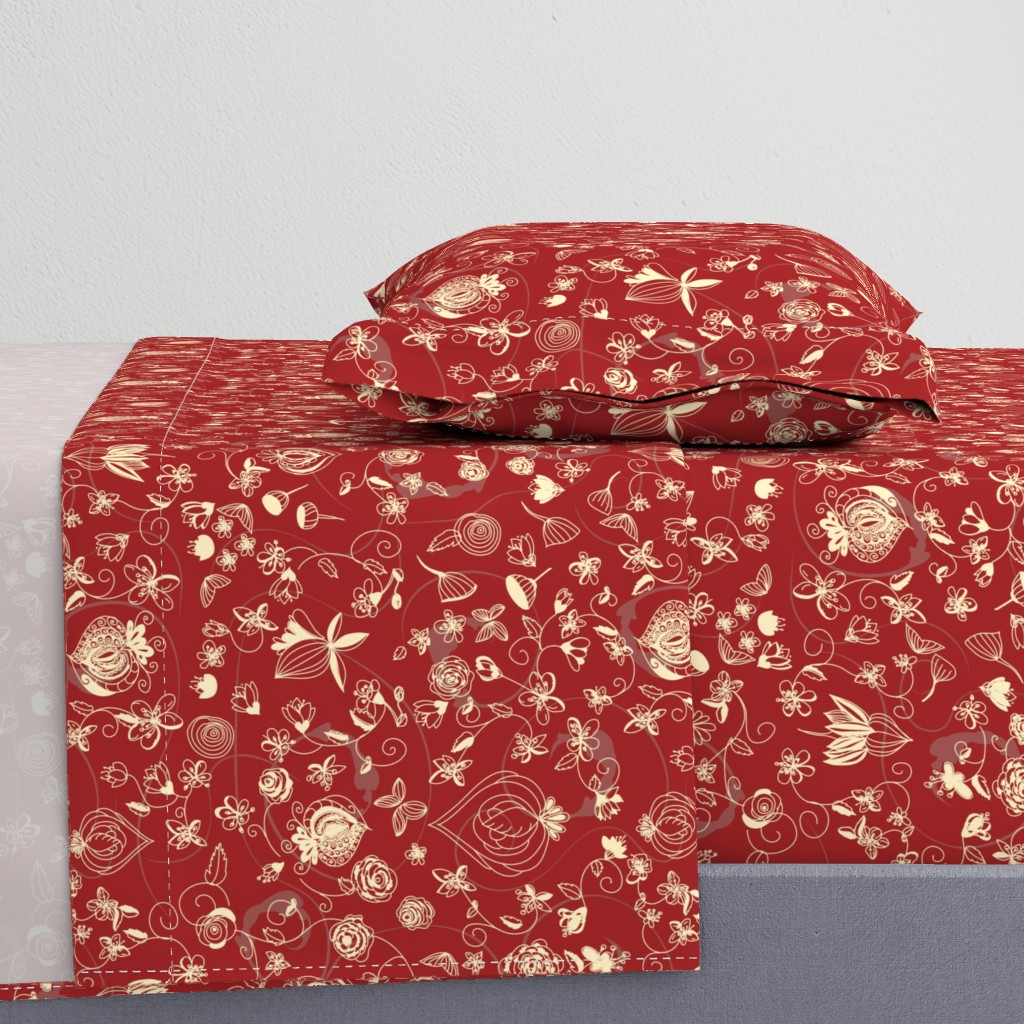 Red and Cream Chinoiserie