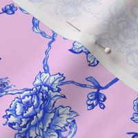 chinoiserie peacock floral pink