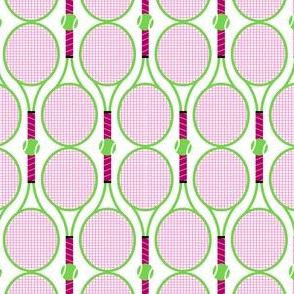 Rackets and Ball Pattern in Pink
