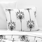 Black and White Floral Globes - Wht