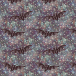 2 bats psychedelic night and stars