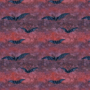 black bats on scarlet red maroon purple