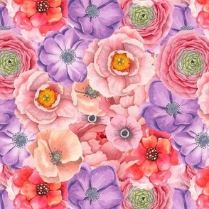 Pastel Watercolor Flower Pattern