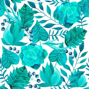 Green Leaf Succulent Pattern