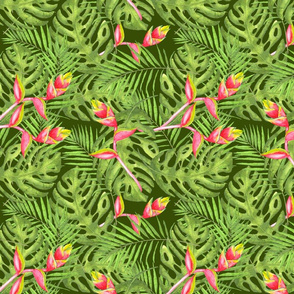 Green Tropical Jungle Pattern