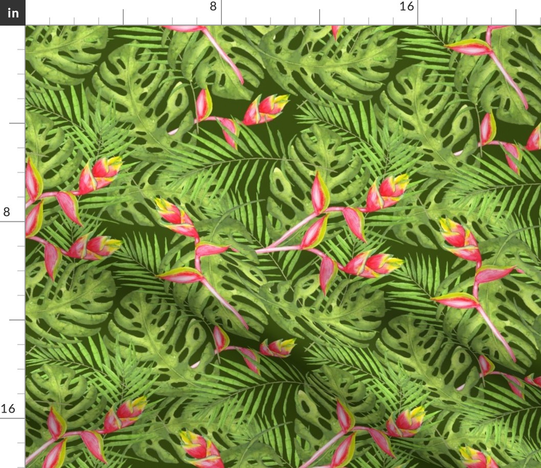 Green Tropical Jungle Pattern