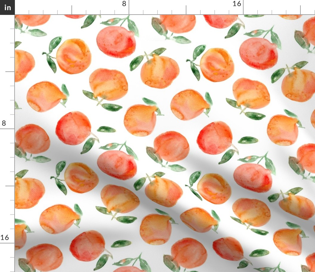 Watercolor oranges, larger scale