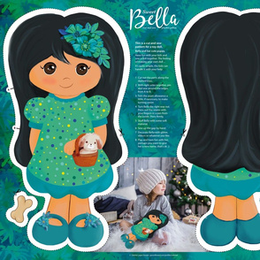 Bella cut and sew doll dark hair