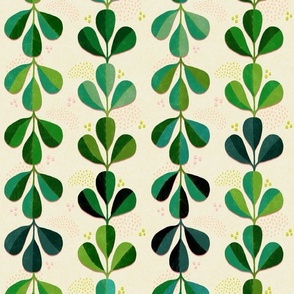 Gouache Leaf Stripe - Tropical Green