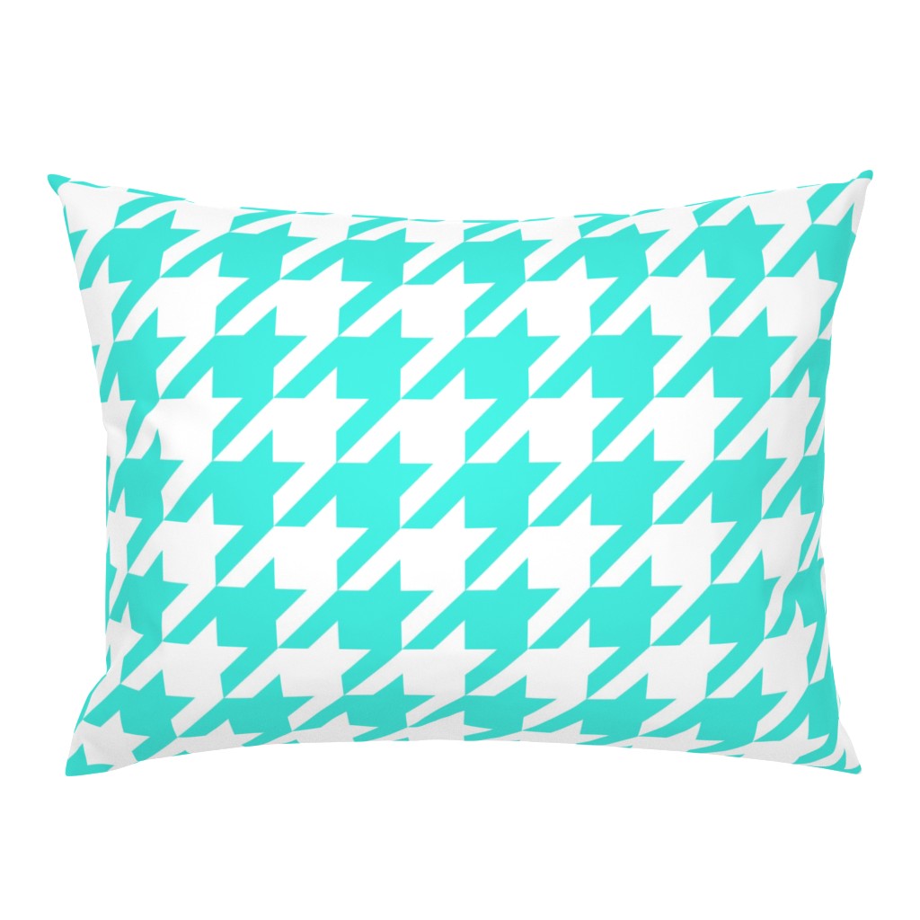 Houndstooth Check // Turquoise  & White ((Medium))