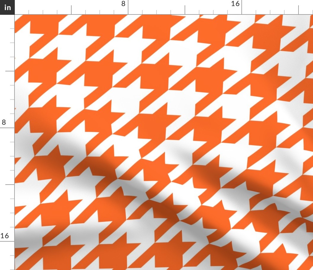 Houndstooth Check // Orange  & White ((Medium))