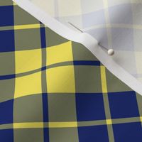 yellow and navy diagonal tartan