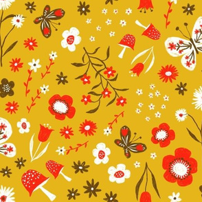 Jolly and Bright Retro Scandi Floral