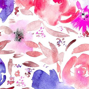Blooming bouquet || watercolor floral pattern