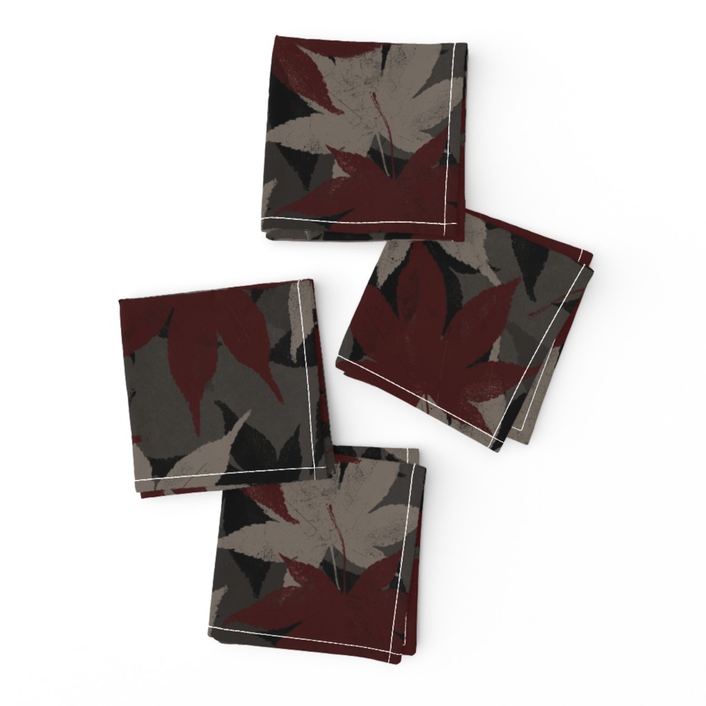 Japanese Maple Leaf in Red/Gray/Black