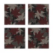 Japanese Maple Leaf in Red/Gray/Black