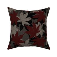 Japanese Maple Leaf in Red/Gray/Black