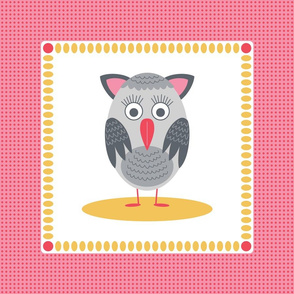 Owl Pillow Square Front