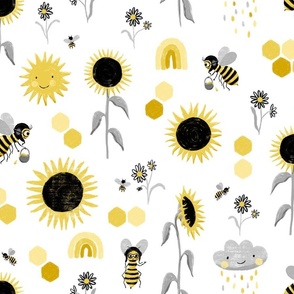 Honey Bees and Sunflowers