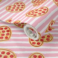 (1" scale) heart shaped pizza - valentines day - pink stripes C18BS