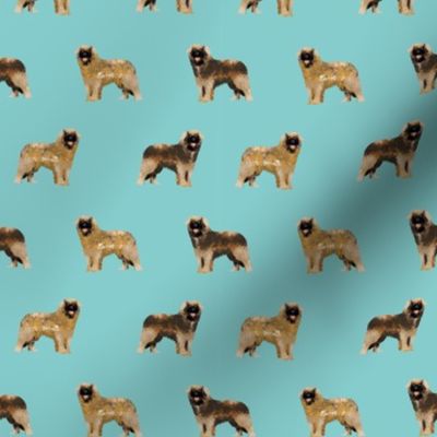 leonberger dog fabric // pet dog fabric, pet friendly fabric, dog breeds fabric, dog design, cute dog - light blue