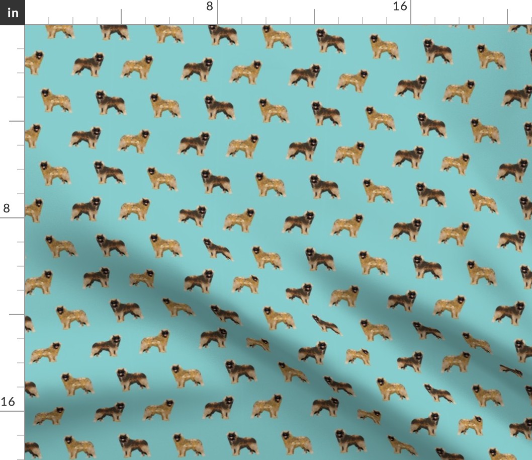 leonberger dog fabric // pet dog fabric, pet friendly fabric, dog breeds fabric, dog design, cute dog - light blue