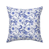 Chinoiserie Cobalt blue dragons // small