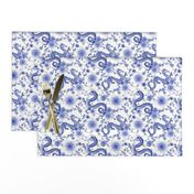 Chinoiserie Cobalt blue dragons // small