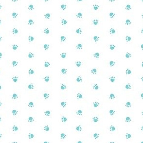 paw print fabric, dog fabric, cute pet fabric, pet paws, dog design  - light teal