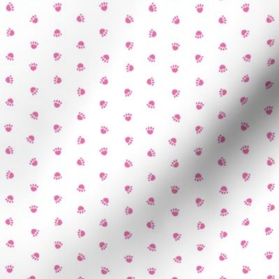pink paw print - paw print fabric, dog fabric, dogs fabric, cute paw prints, paw print design - pink on white
