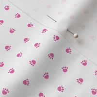 pink paw print - paw print fabric, dog fabric, dogs fabric, cute paw prints, paw print design - pink on white