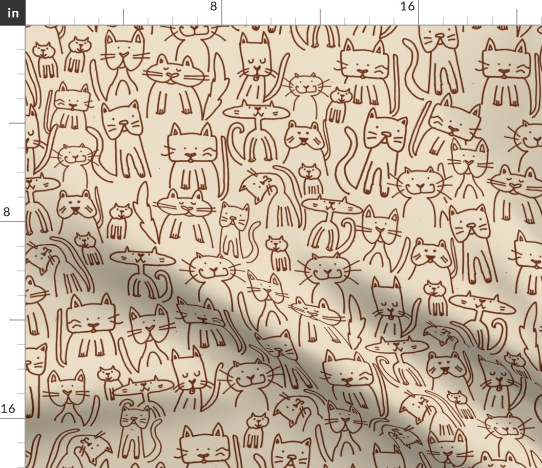 Doodle Cats Beige