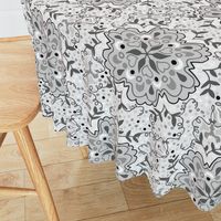 Gray Scale Floral Damask