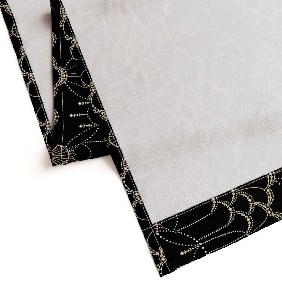 Deco Lace black tea towel.