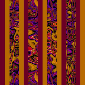 CSMC23 - Marbled Bohemian Stripes  in Burgundy, Gold and Purple