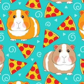 large guinea pigs and pepperoni pizza slices