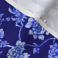 chinoiserie peacock floral navy