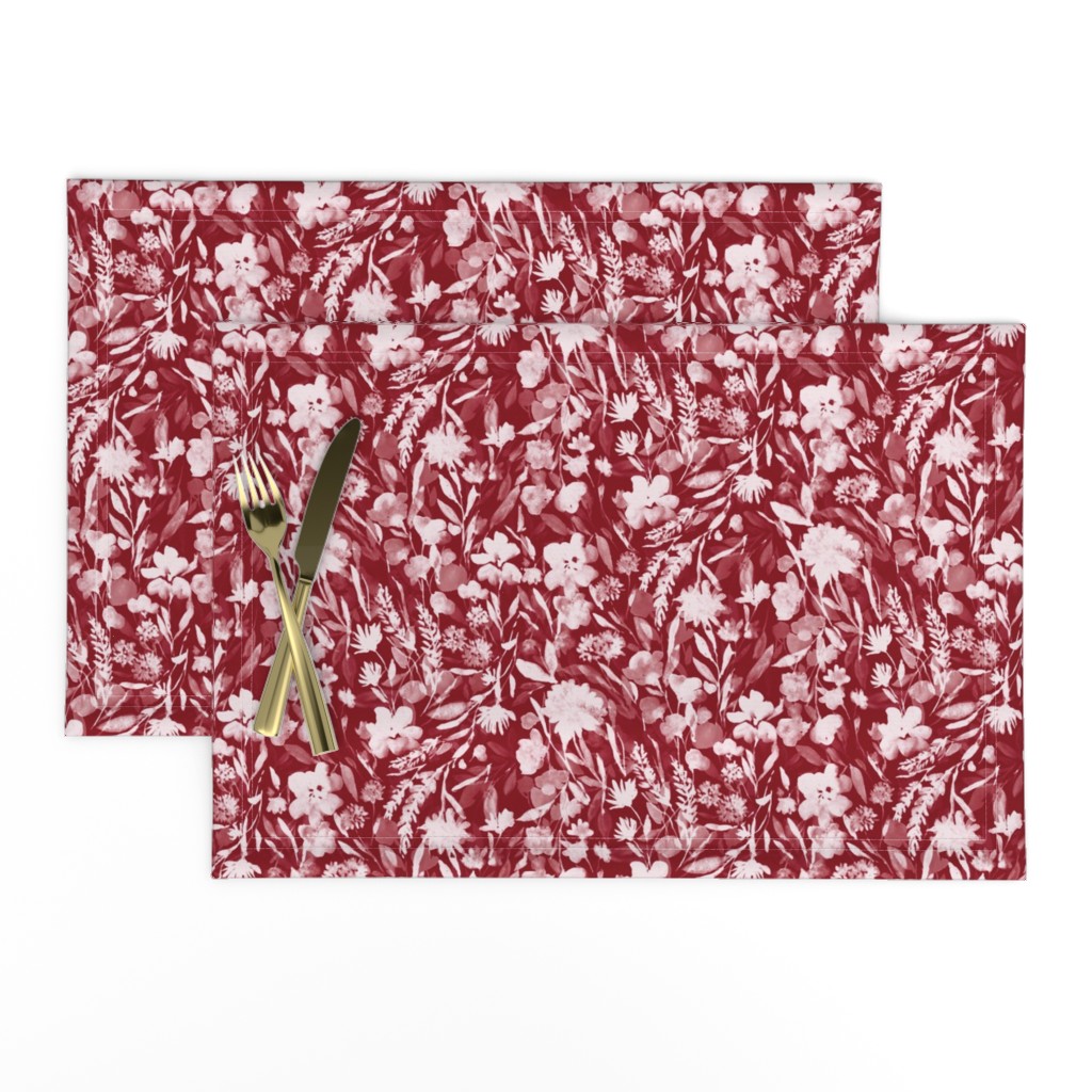 upside floral winter red