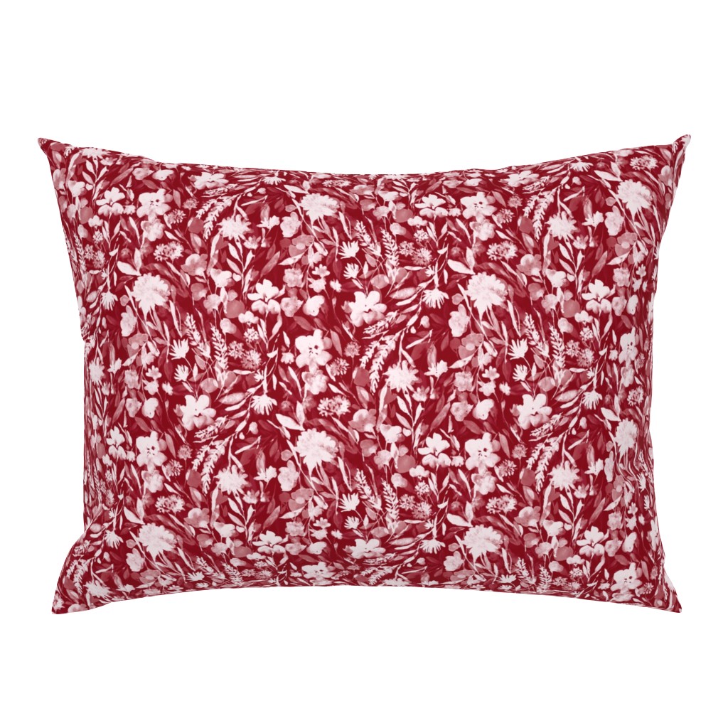 upside floral winter red