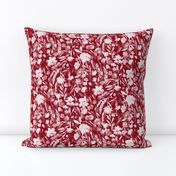 upside floral winter red