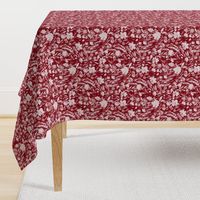 upside floral winter red