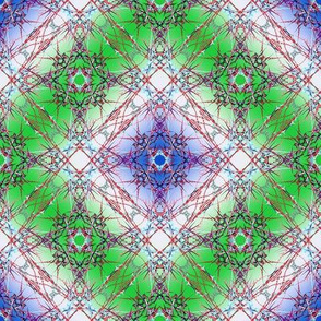 Another Abstract Fractal Diamond Pattern in blue, green, red and white